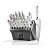 Klaus Meyer Stahl 19 Piece German Steel Kitchen Knife Block Set (White)