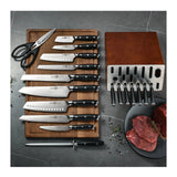 Klaus Meyer Stahl 19 Piece German Steel Kitchen Knife Block Set (Black)