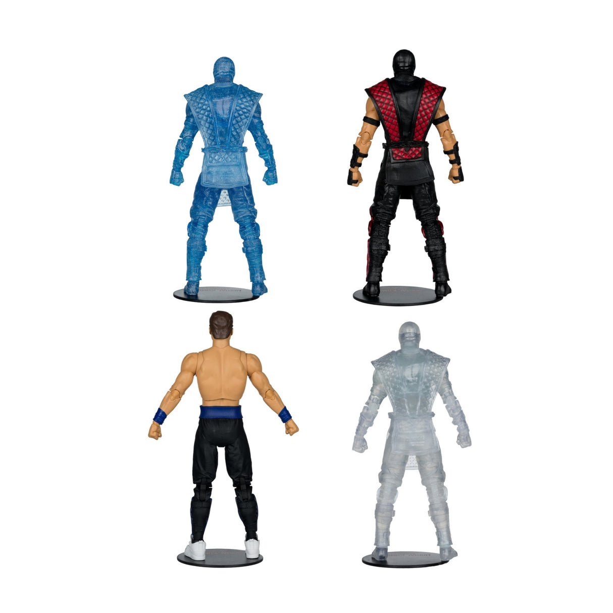 Mortal Kombat Figures Bundle with Johnny Cage, Ermac, Ice Clone Sub-Zero, and Invisible Reptile