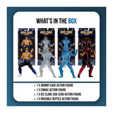 Mortal Kombat Figures Bundle with Johnny Cage, Ermac, Ice Clone Sub-Zero, and Invisible Reptile