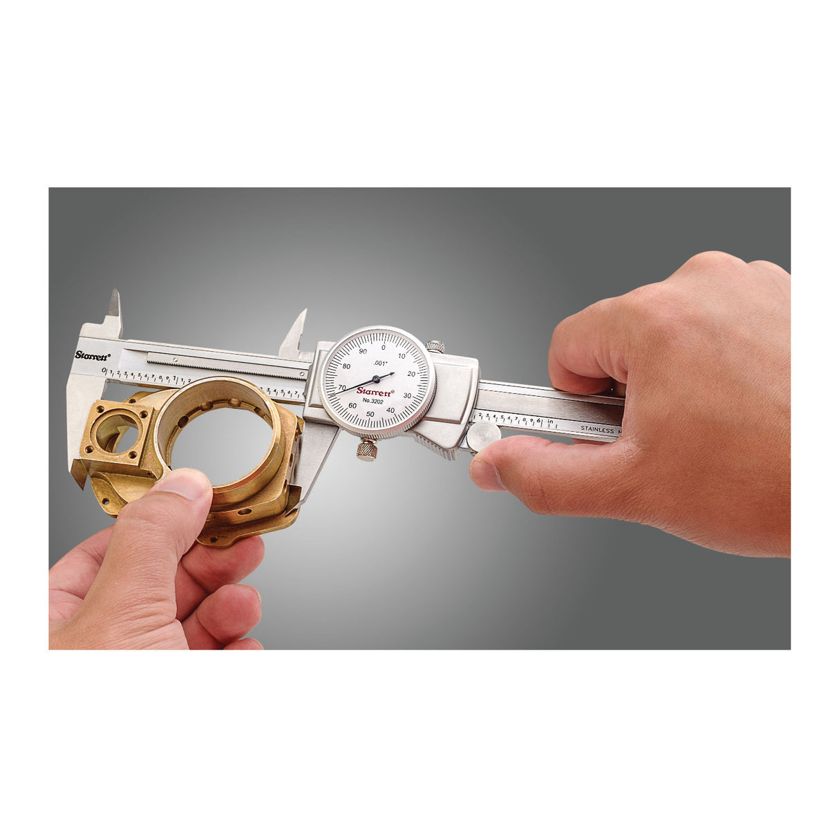 Starrett 3202-6 Dial Caliper with Adjustable Bezel, 0-6 Inch Range, and .001 Inch Grad)