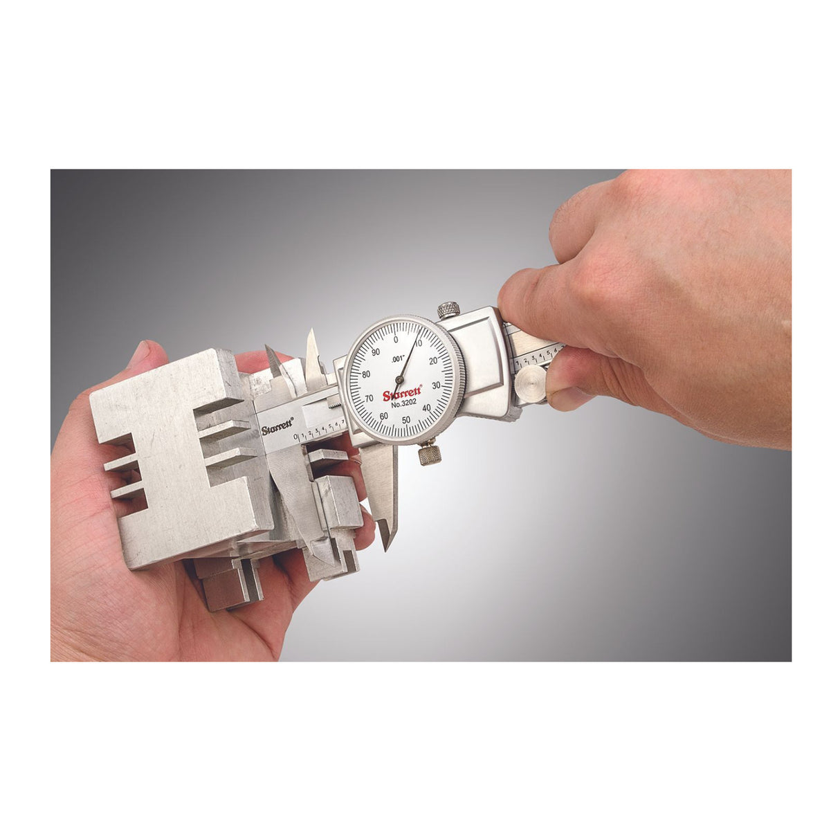 Starrett 3202-6 Dial Caliper with Adjustable Bezel, 0-6 Inch Range, and .001 Inch Grad)