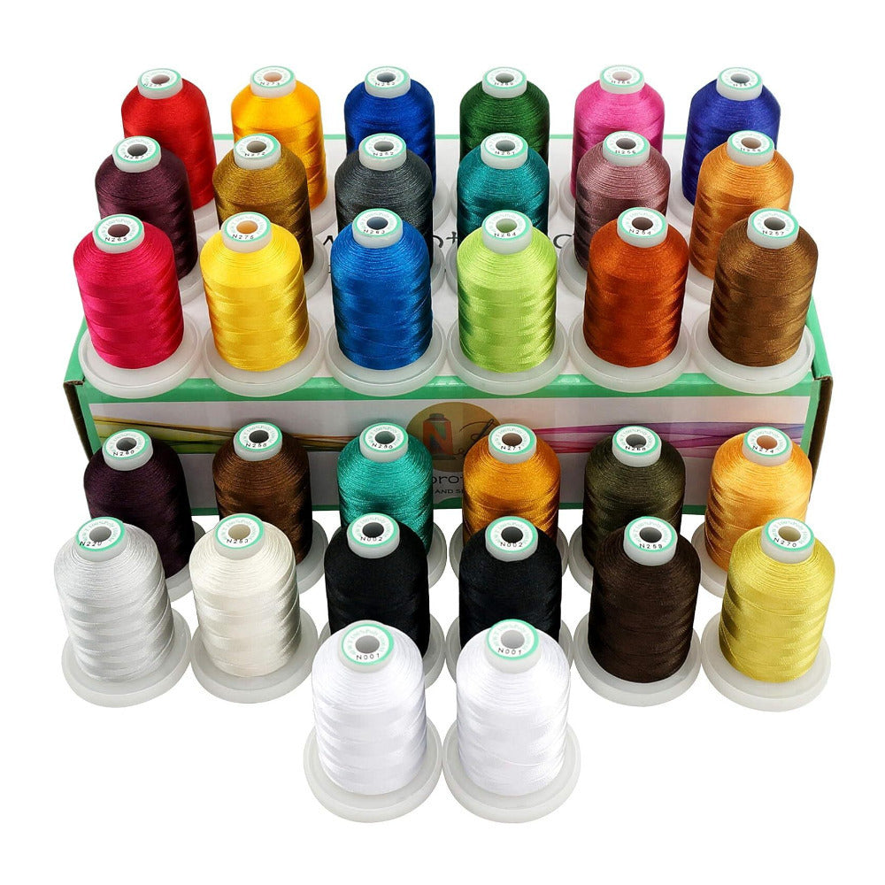 Brother 1034D Heavy-Duty Metal Frame Serger Bundle with 32-Spools Polyester Thread Kit