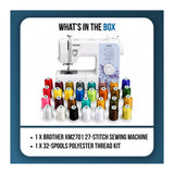 Brother XM2701 27-Stitch Sewing Machine Bundle with 32-Spools Polyester Thread Kit
