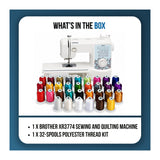 Brother XR3774 Wide Table Sewing and Quilting Machine Bundle with 32-Spools Polyester Thread Kit