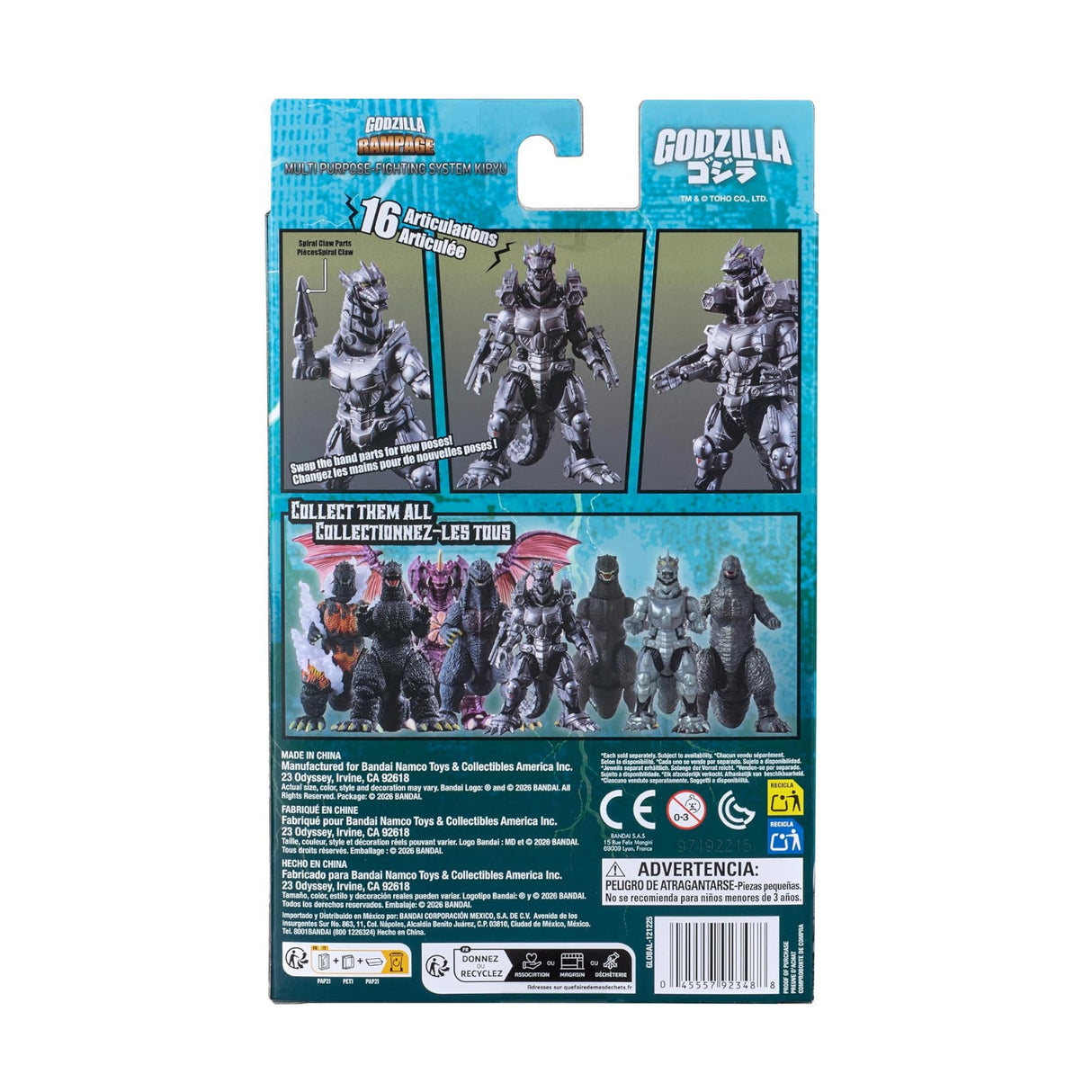 Bandai Mechagodzilla 2003 6-inch Action Figure with 16 Articulation Points and Detailed Sculpting
