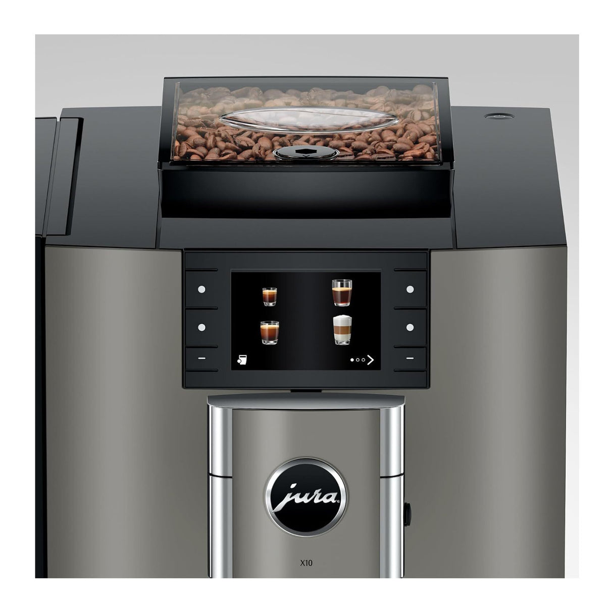 JURA X10 (Dark Inox) Professional Automatic Coffee Machine with 34 Specialties