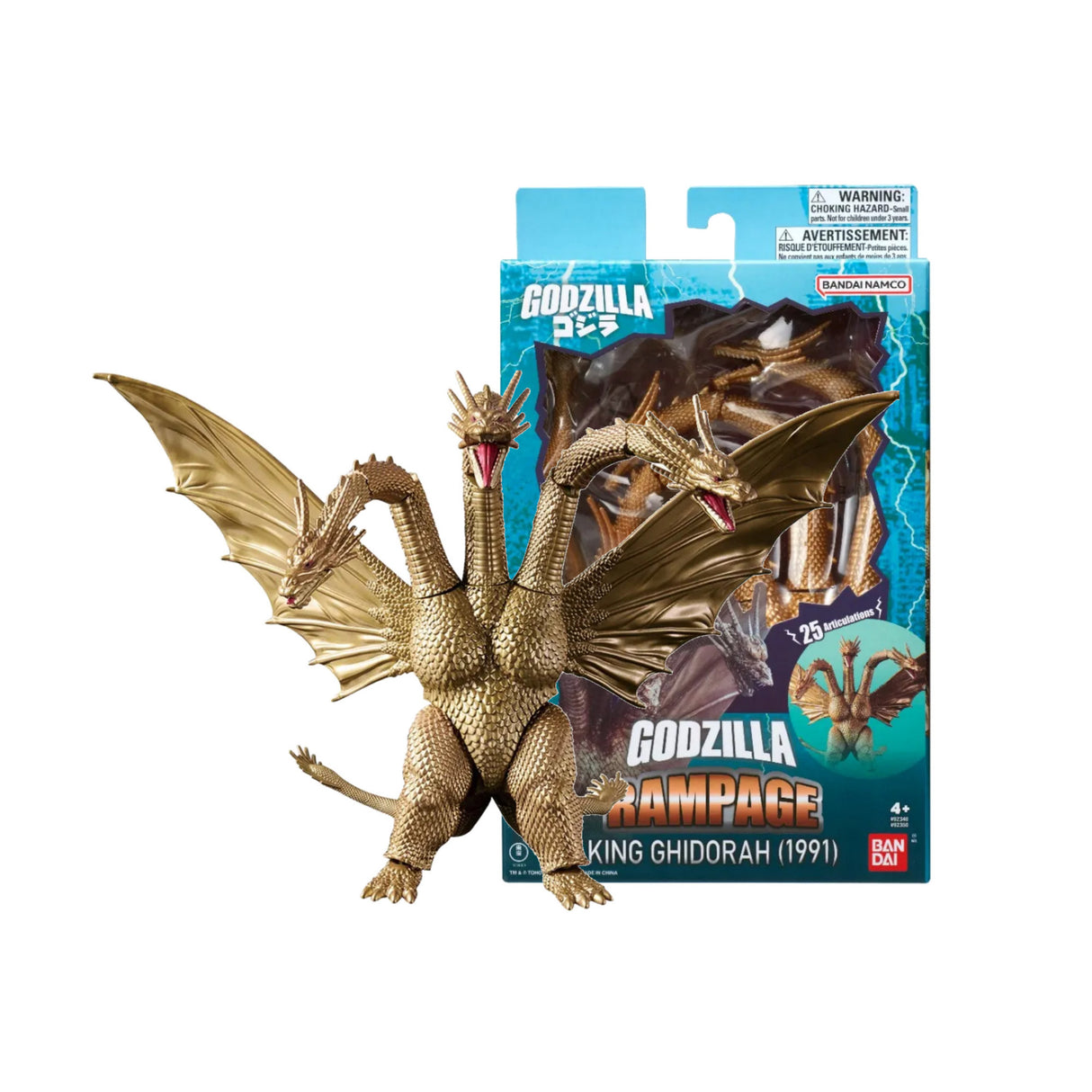 Bandai King Ghidorah 1991 6-inch Action Figure with 25 Articulation Points and PVC Construction