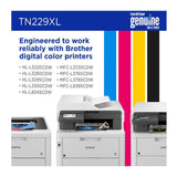 Brother TN229XLC High Yield Toner Cartridge for Select Color Printers (Cyan)