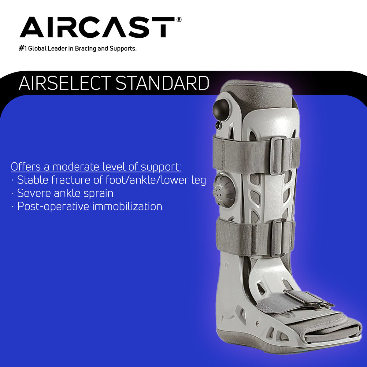 Aircast AirSelect Standard Walker Brace / Walking Boot, X-Small (Open Box)