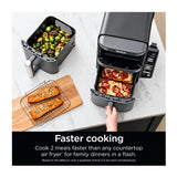 Ninja DoubleStack XL Smart 10 Qt Air Fryer with Integrated Foodi Smart Thermometer (Deep Gray)