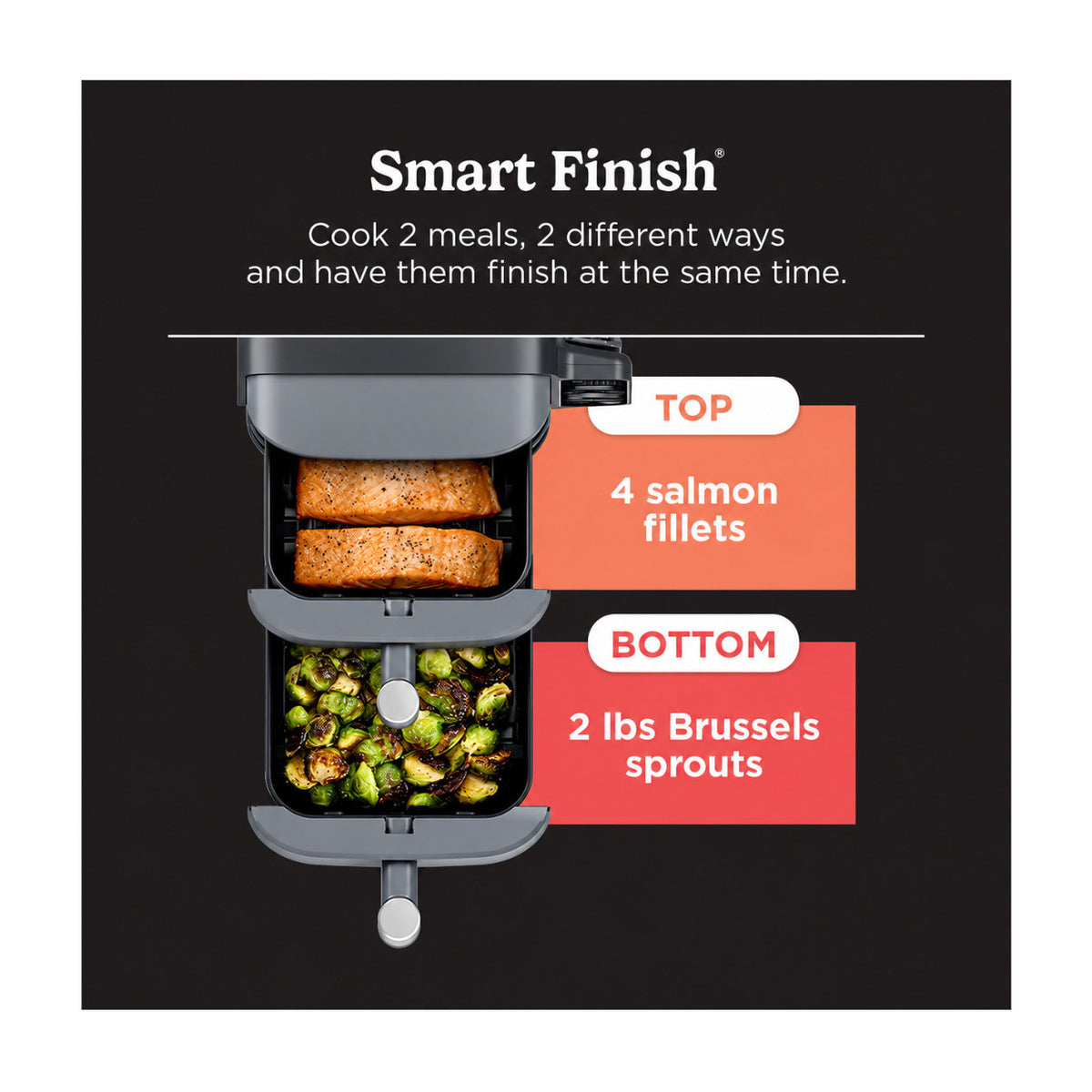 Ninja DoubleStack XL Smart 10 Qt Air Fryer with Integrated Foodi Smart Thermometer (Deep Gray)