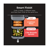 Ninja DoubleStack XL Smart 10 Qt Air Fryer with Integrated Foodi Smart Thermometer (Deep Gray)