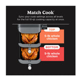 Ninja DoubleStack XL Smart 10 Qt Air Fryer with Integrated Foodi Smart Thermometer (Deep Gray)