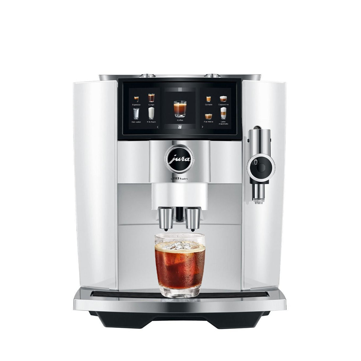 Jura J10 Twin Automatic Espresso and Coffee Machine with Dual Grinders (Diamond White)