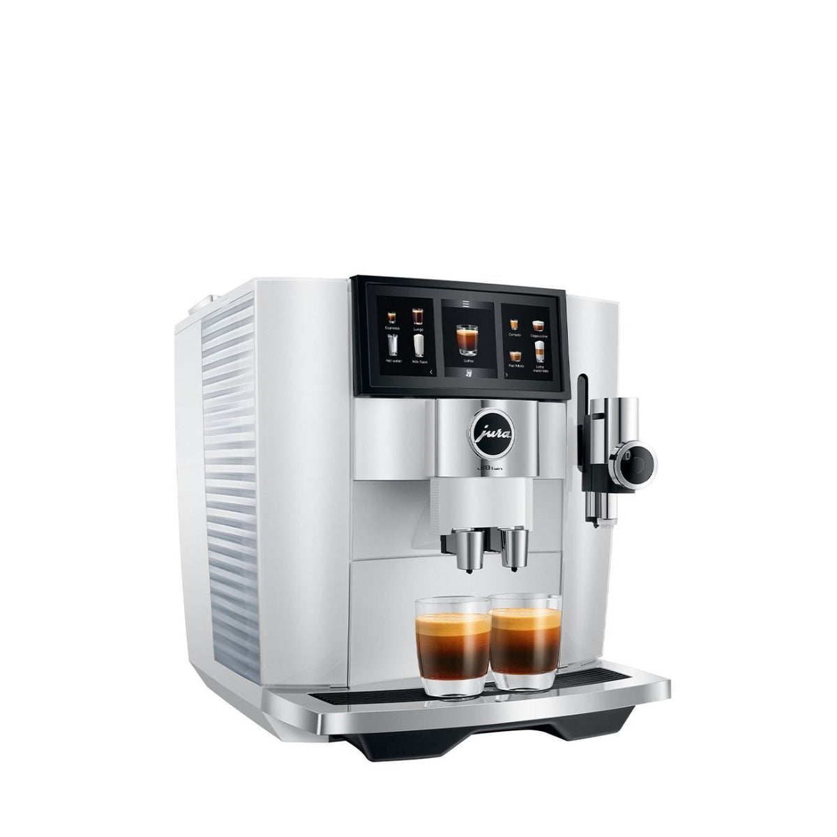 Jura J10 Twin Automatic Espresso and Coffee Machine with Dual Grinders (Diamond White)