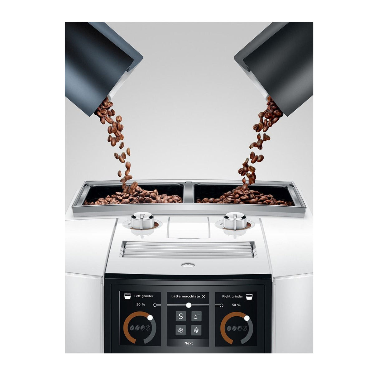 Jura J10 Twin Automatic Espresso and Coffee Machine with Dual Grinders (Diamond White)
