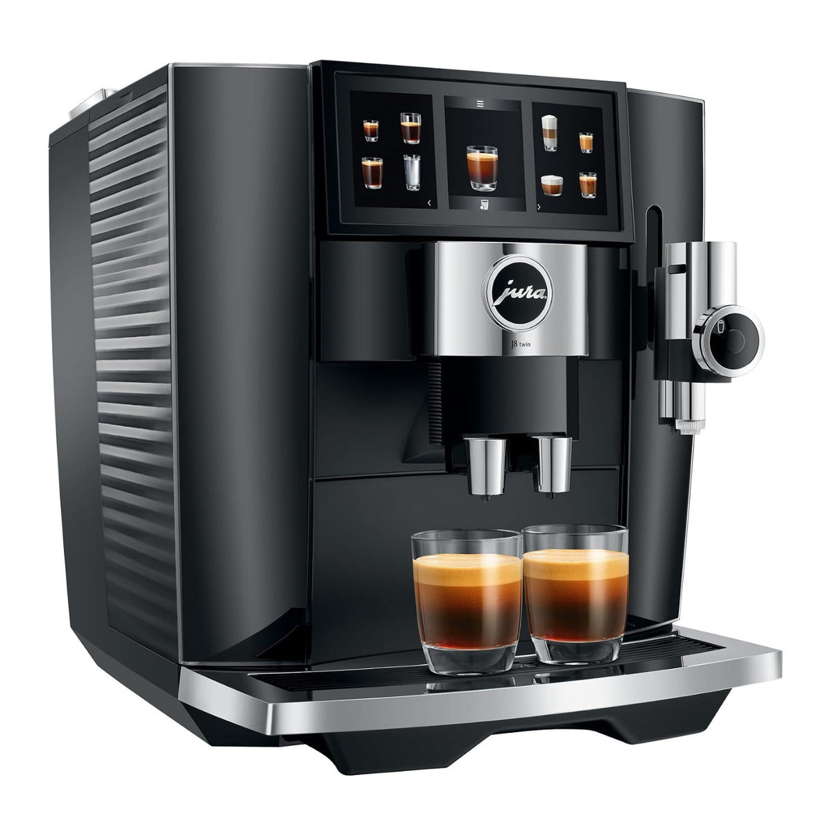 Jura J8 Twin Automatic Espresso and Coffee Machine with Dual Grinders (Diamond Black)