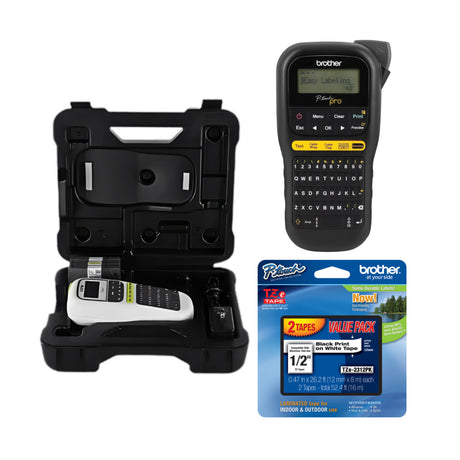 Brother PTH111 P-Touch Pro Label Maker Bundle with Laminated Tapes and Case - 1