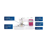 Brother Elite PE545 3.7-Inch LCD Computerized Embroidery Machine Bundle with Needles and Thread - 3