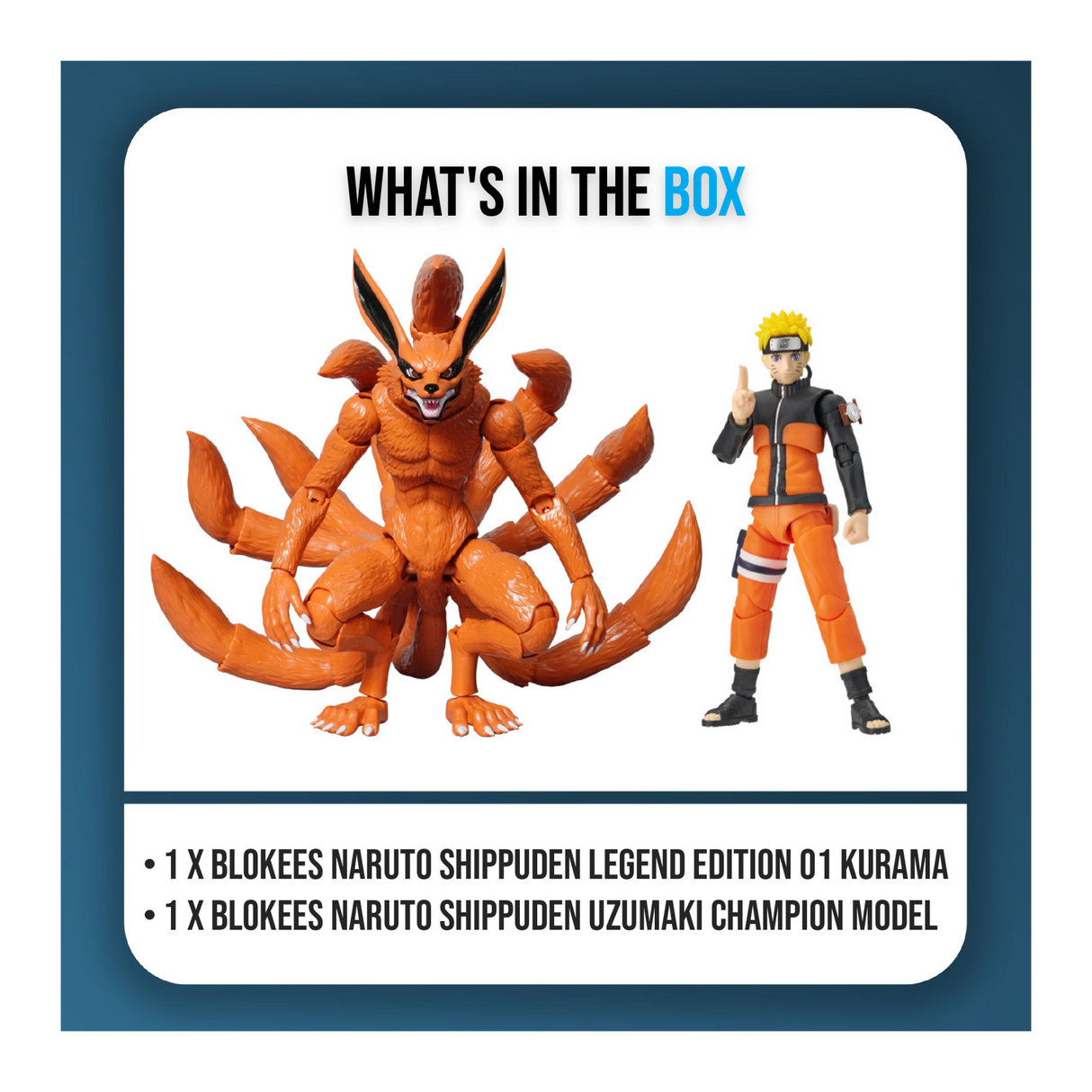 Blokees Naruto Kurama (Nine Tails) & Uzumaki Champion Class Action Figure Bundle
