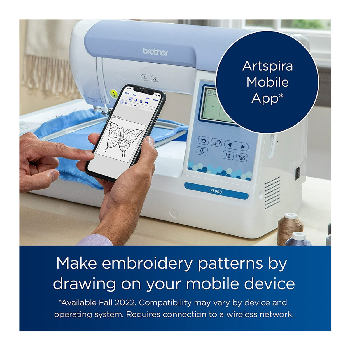Brother Elite PE900 Embroidery Machine Bundle with Needles, Bobbins, and Thread - 5