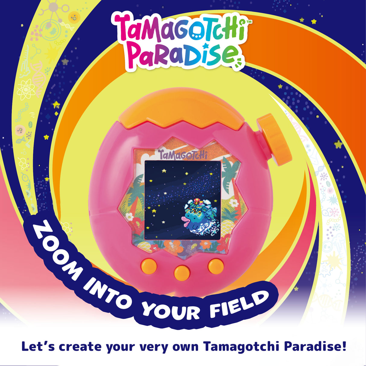 Bandai Tamagotchi Paradise - Orange Tropics Interactive Digital Pet Toy