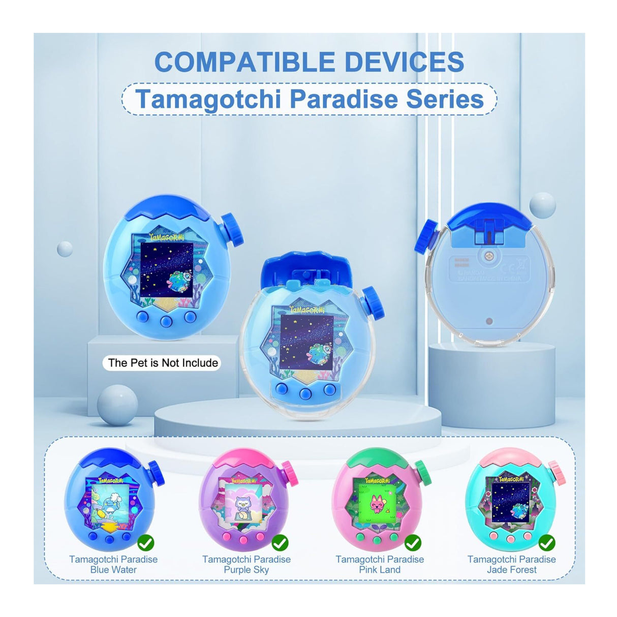 Kratos Tamagotchi Paradise - Pink Land Digital Pet Toy with Clear Case Bundle - 5